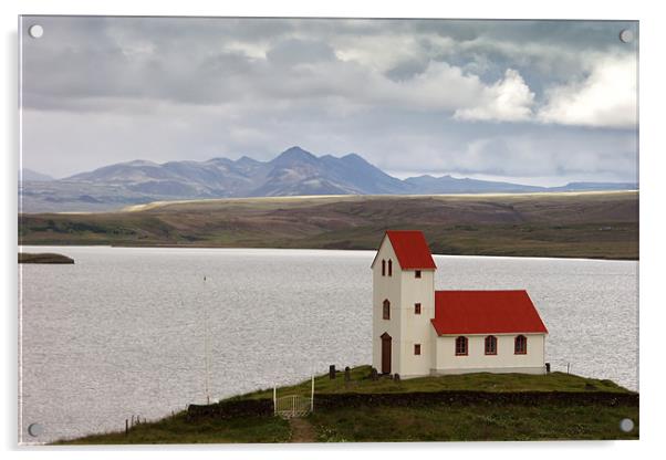 Icelandic Chapel Acrylic by Tony Bates