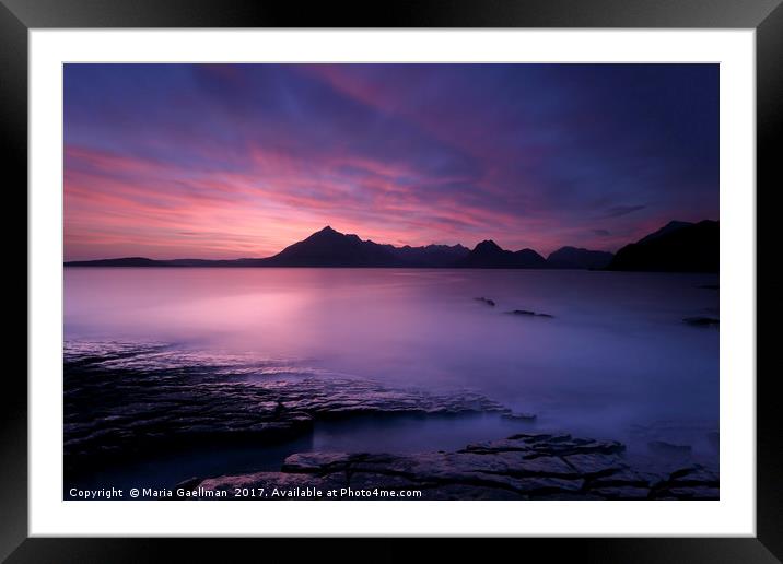 Cuillins at Sunset Framed Mounted Print by Maria Gaellman