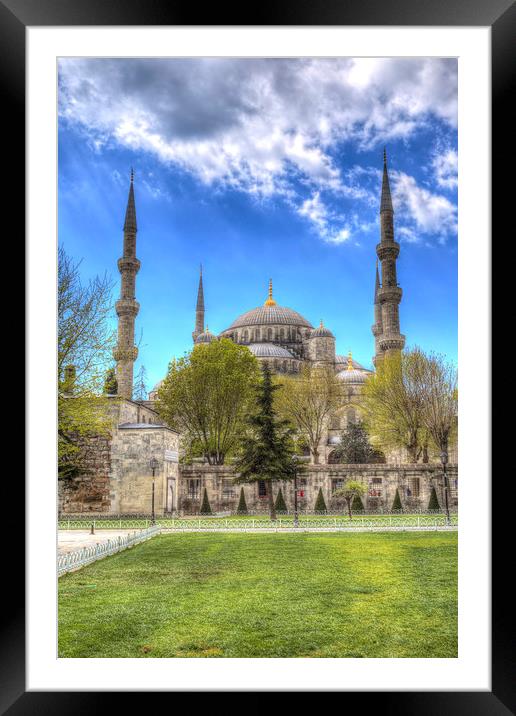 The Blue Mosque Istanbul Turkey Framed Mounted Print by David Pyatt