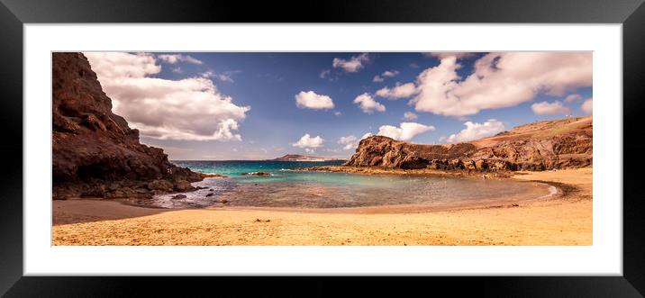 Pretty Playa de Papagayo Panoramic  Framed Mounted Print by Naylor's Photography