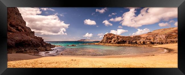 Pretty Playa de Papagayo Panoramic  Framed Print by Naylor's Photography