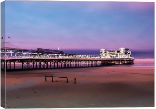 Majestic Sunset Over the Grand Pier Canvas Print by Beryl Curran
