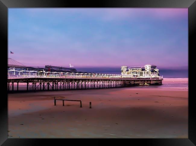 Majestic Sunset Over the Grand Pier Framed Print by Beryl Curran