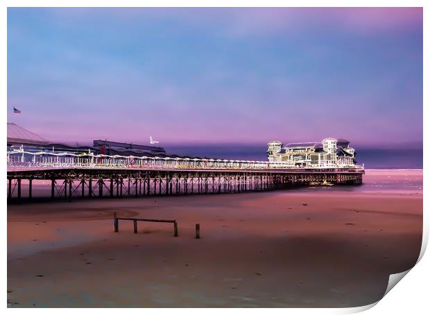 Majestic Sunset Over the Grand Pier Print by Beryl Curran