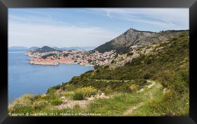 View of Dubrovnik from Park Orsula Framed Print by Jason Wells