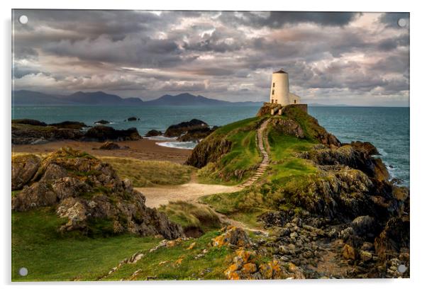 Twr Mawr Lighthouse Acrylic by Craig Breakey