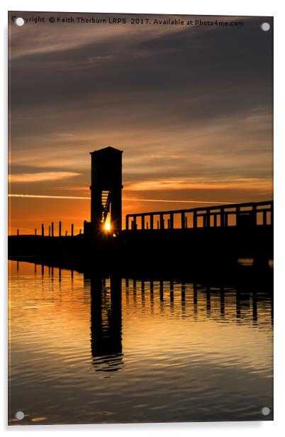 Lindisfarne Causeway Sunrise Acrylic by Keith Thorburn EFIAP/b