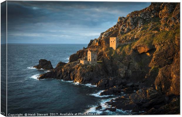 The Two Engine Houses at Botallack Canvas Print by Heidi Stewart