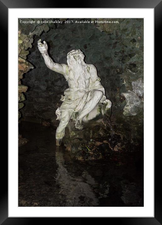 Neptune at Stourhead Framed Mounted Print by colin chalkley