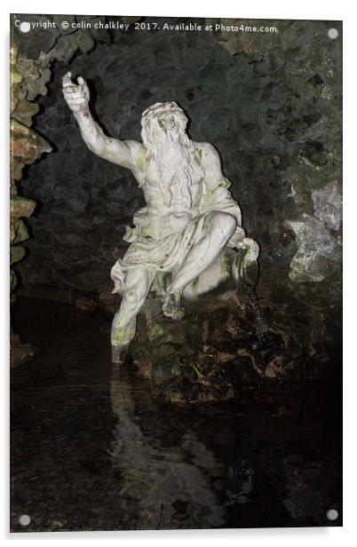 Neptune at Stourhead Acrylic by colin chalkley