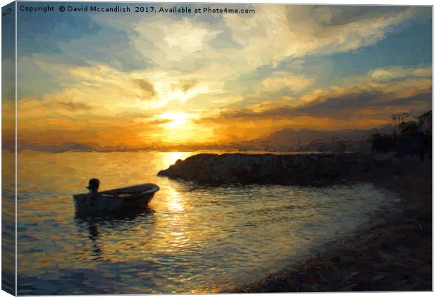 Sunset Podstrana Canvas Print by David Mccandlish