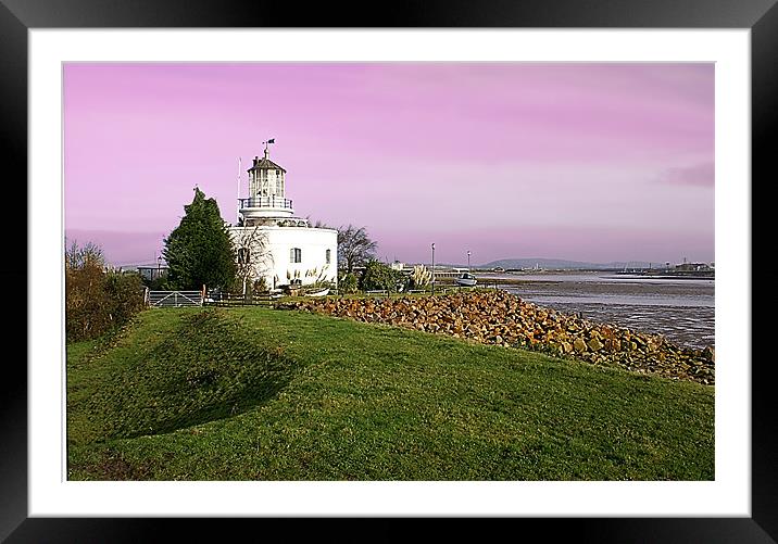 West Usk Lighthouse Framed Mounted Print by David (Dai) Meacham