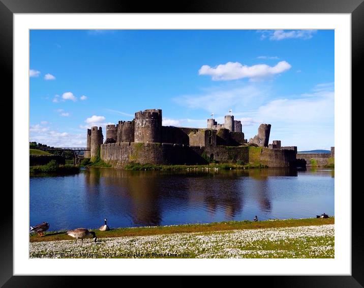 A View of Caerphilly Castle  Framed Mounted Print by Jane Metters