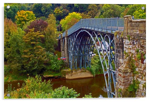 Ironbridge over the river severn Acrylic by paul ratcliffe
