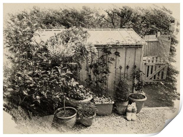 The potting shed Print by Henry Horton