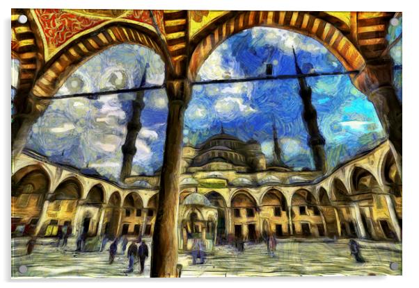 The Blue Mosque Istanbul Art Acrylic by David Pyatt