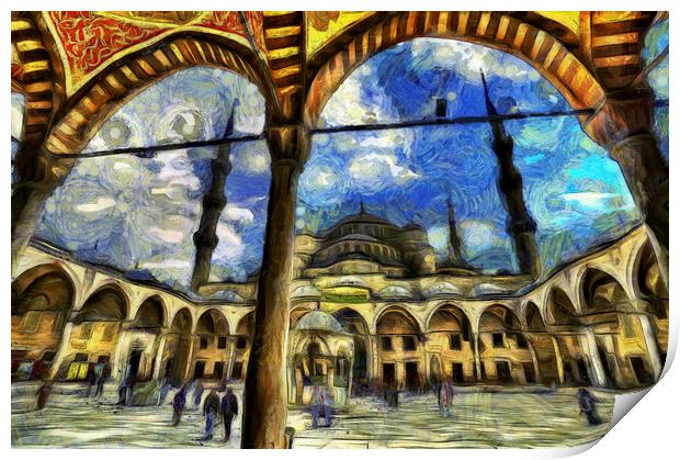 The Blue Mosque Istanbul Art Print by David Pyatt