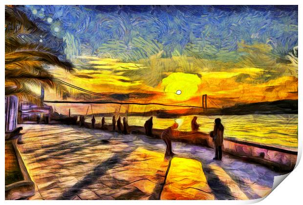 Bosphorus Istanbul Sunset Art Print by David Pyatt