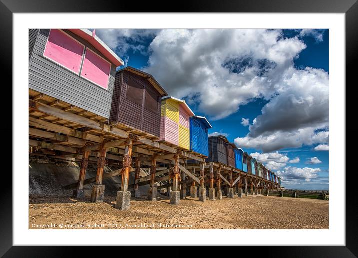 Colour and Cloud at Frinton Framed Mounted Print by matthew  mallett