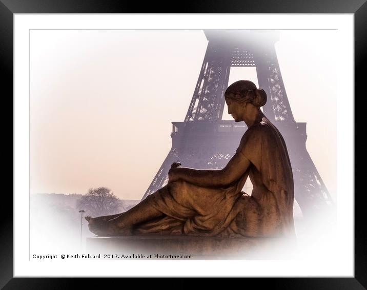 Trocadero and Eiffel Tower Paris Framed Mounted Print by Keith Folkard