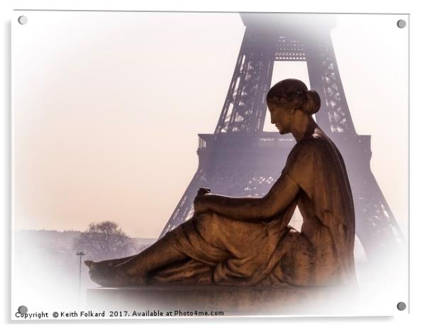 Trocadero and Eiffel Tower Paris Acrylic by Keith Folkard