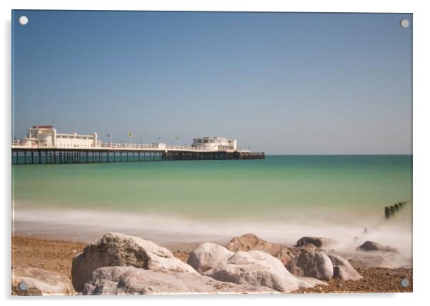 Worthing  Beach View Acrylic by Clive Eariss