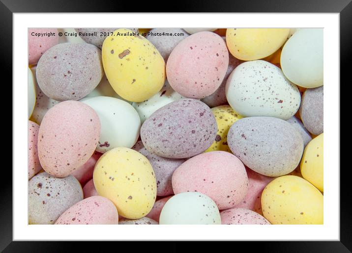 Chocolate Mini Eggs Framed Mounted Print by Craig Russell