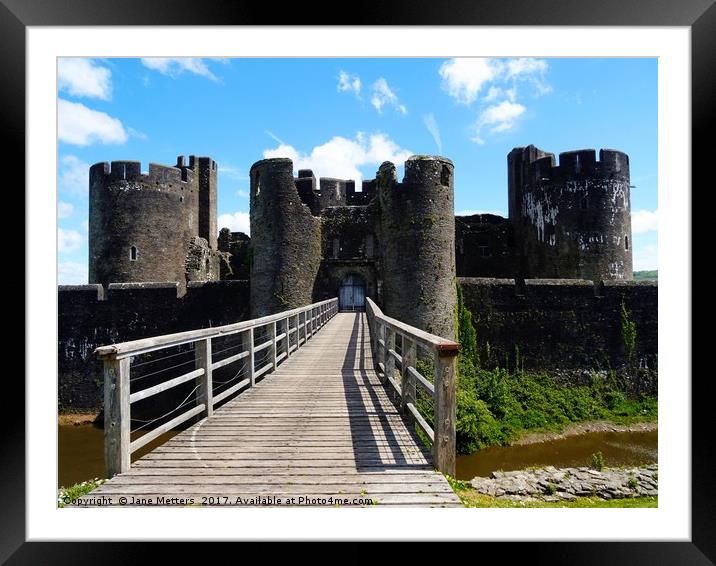 The Back of Caerphilly Castle                      Framed Mounted Print by Jane Metters