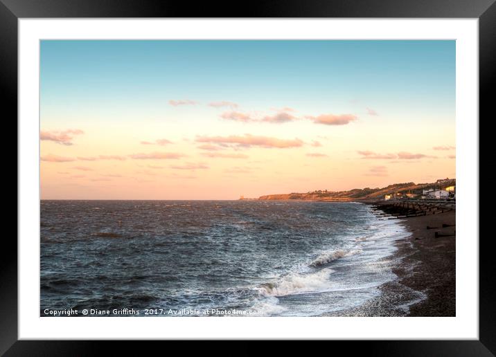 Reculver from Herne Bay Framed Mounted Print by Diane Griffiths