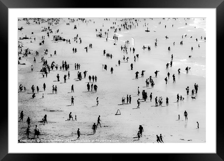Busy Fistral Beach during Boardmasters, Newquay Framed Mounted Print by Diane Griffiths