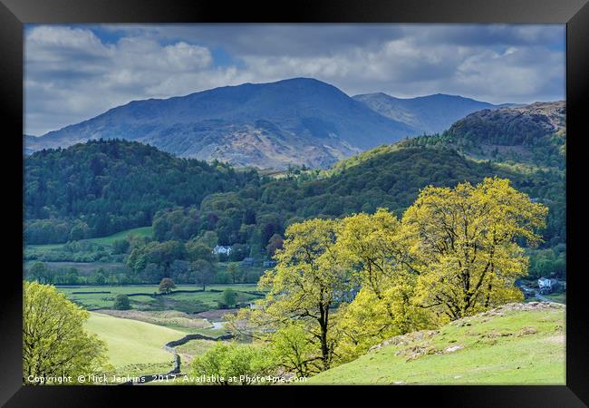 View of Wetherlam from Elterwater Great Langdale Framed Print by Nick Jenkins