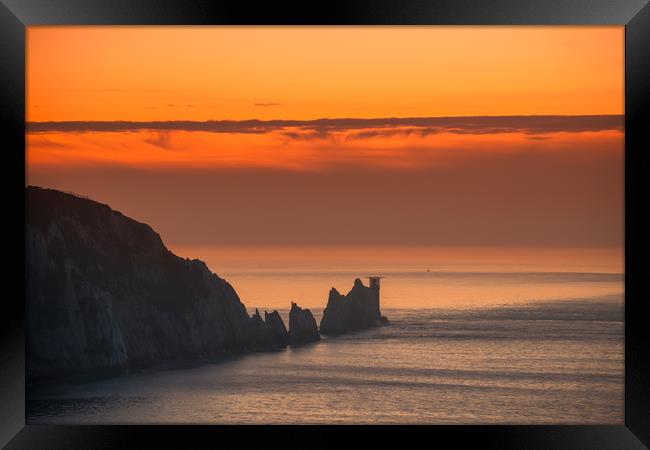 The Needles Sunset. Isle Of Wight Framed Print by Wight Landscapes