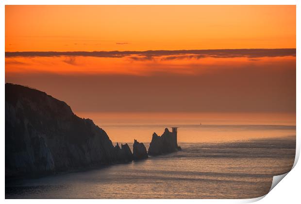 The Needles Sunset. Isle Of Wight Print by Wight Landscapes