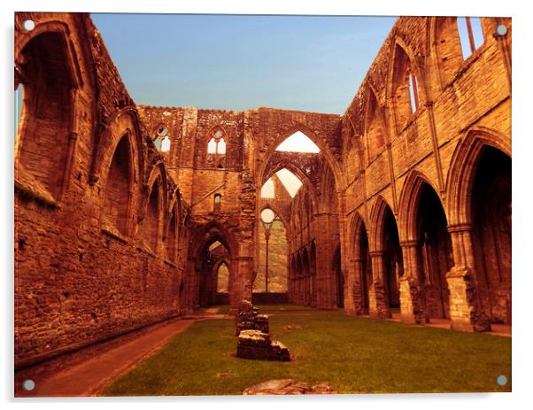Tintern abbey arches Acrylic by paul ratcliffe