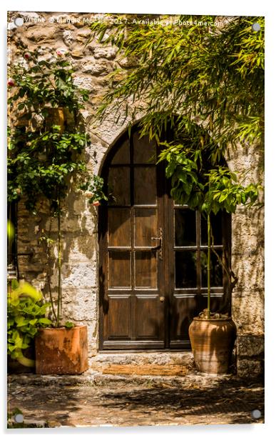 A Shadowy Door in Saint Paul de Vence, France. Acrylic by Maggie McCall