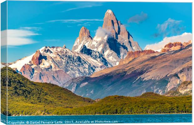 Lake and Andes Mountains, Patagonia - Argentina Canvas Print by Daniel Ferreira-Leite