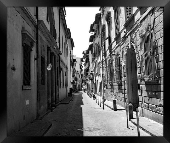 A florentine street in black and white Framed Print by paul ratcliffe