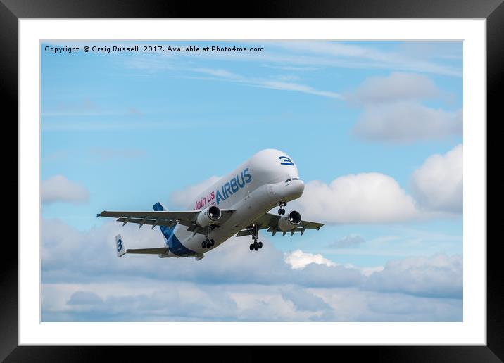 Airbus Beluga number Three Framed Mounted Print by Craig Russell