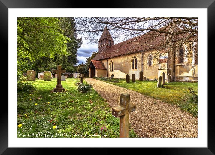 The Church At Tidmarsh in Berkshire Framed Mounted Print by Ian Lewis