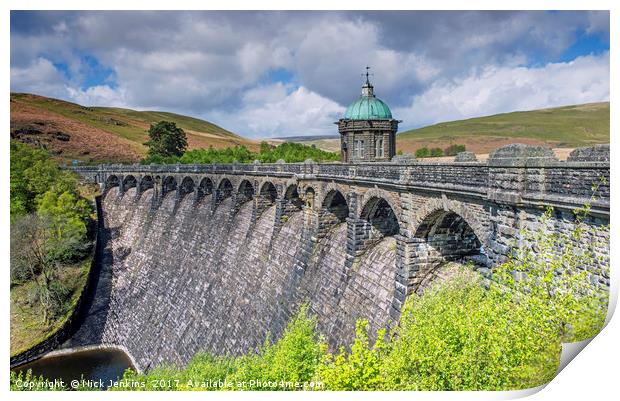 Craig Goch Dam Elan Valley Radnorshire Powys  Print by Nick Jenkins