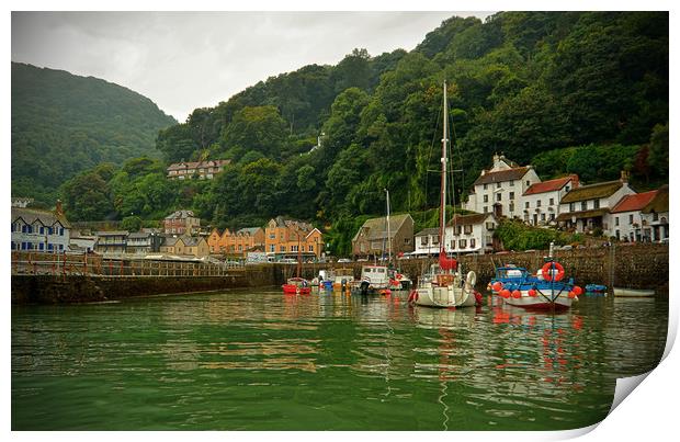 Entering Lynmouth Harbour Print by graham young