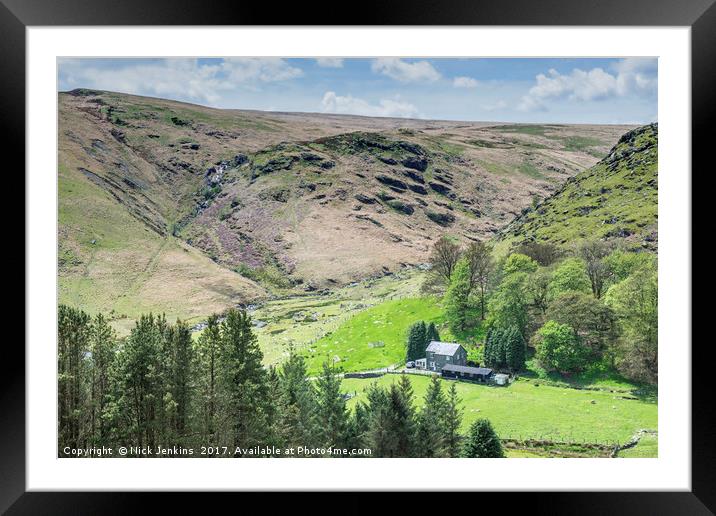 Farm below the Claerwen Dam Powys Mid Wales Framed Mounted Print by Nick Jenkins