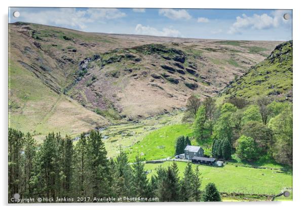 Farm below the Claerwen Dam Powys Mid Wales Acrylic by Nick Jenkins