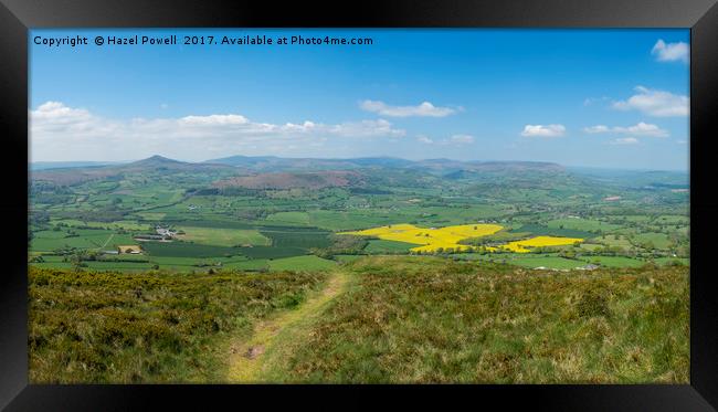 View of Sugar Loaf from Skirrid Fawr Framed Print by Hazel Powell