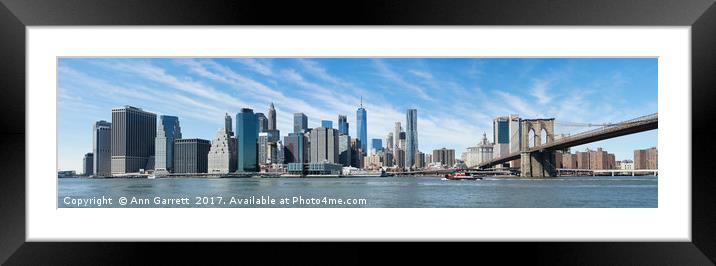 Manhattan Panorama Framed Mounted Print by Ann Garrett