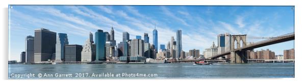 Manhattan Panorama Acrylic by Ann Garrett