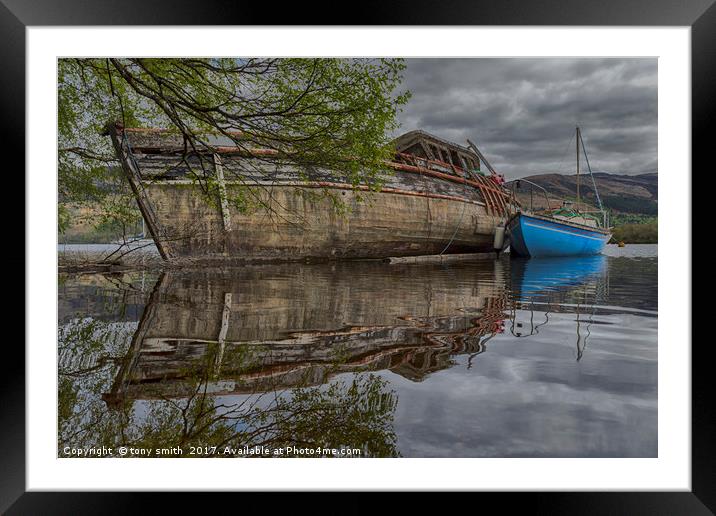 Run Aground, Loch Ness Framed Mounted Print by tony smith