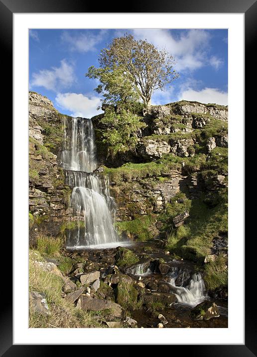 Cow Close Gill Waterfall - Cray Framed Mounted Print by Steve Glover