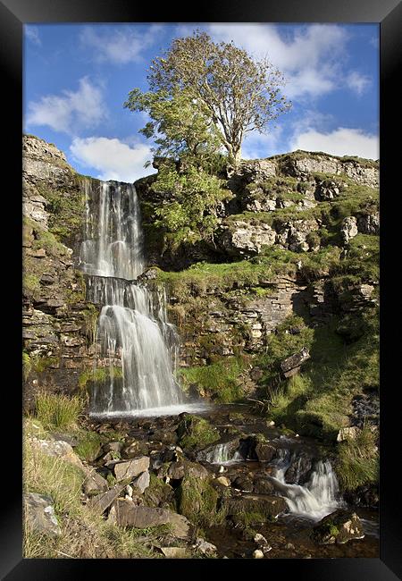 Cow Close Gill Waterfall - Cray Framed Print by Steve Glover
