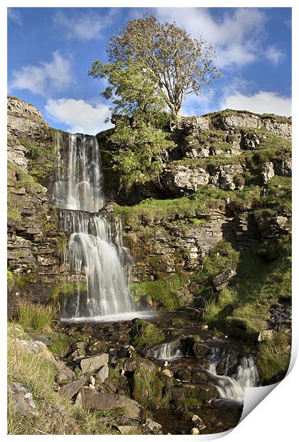 Cow Close Gill Waterfall - Cray Print by Steve Glover